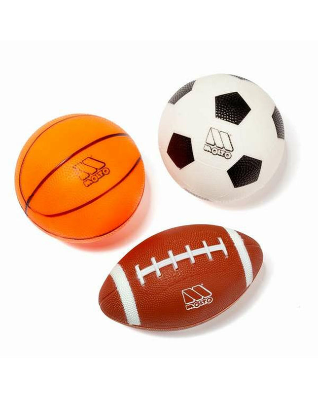 Moltó Ballen Moltó 3-delige basketbal en rugby set voor kinderen, speelgoed voor sport en buitenspelen