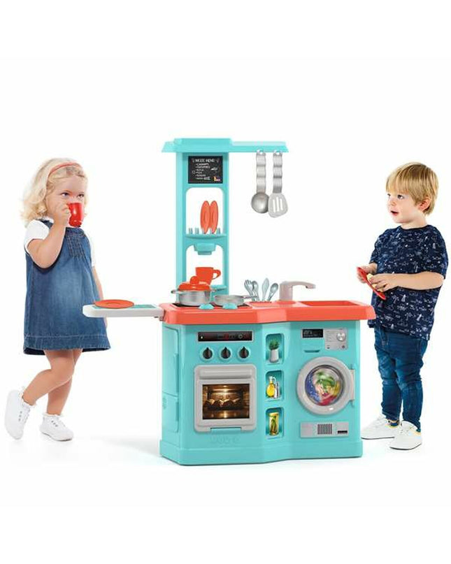 Moltó toy kitchen set with dimensions 82x56x28 cm, featuring realistic cooking accessories and bright, colorful design.