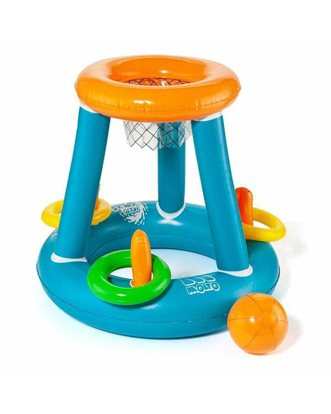 Molto outdoor inflatable basketball hoop for kids, featuring bright colors and a sturdy design for outdoor play and sports.