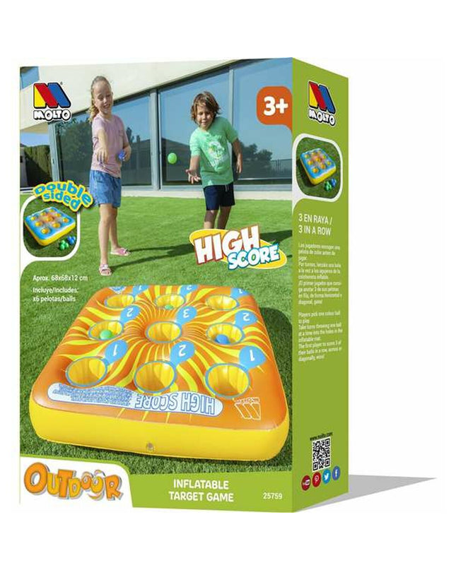 Colorful inflatable Moltó game toy for outdoor play, featuring bright graphics and durable design for active fun.