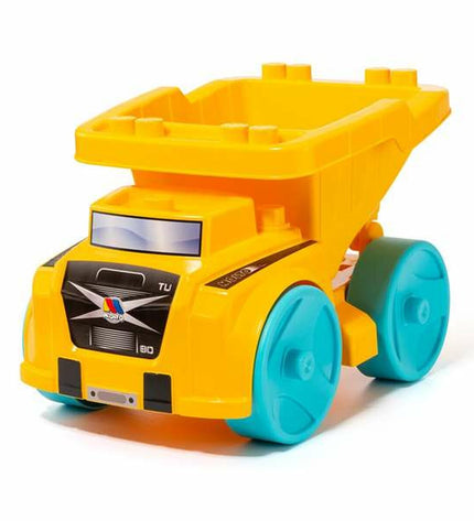 Molto strand speelgoedset with colorful plastic shovels, buckets, and tools for outdoor play and beach fun.