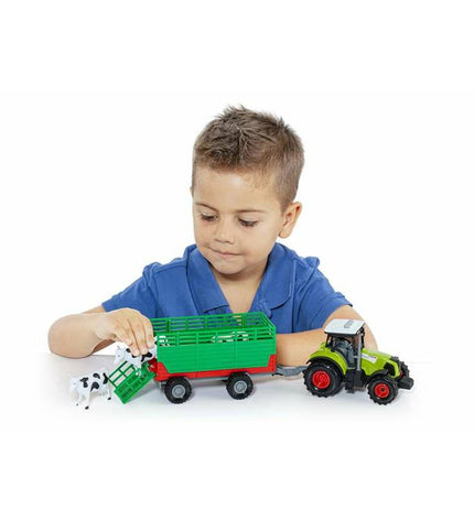 Colorful Moltó speelgoedtractor toy vehicle for children, featuring detailed design and bright yellow and black colors.