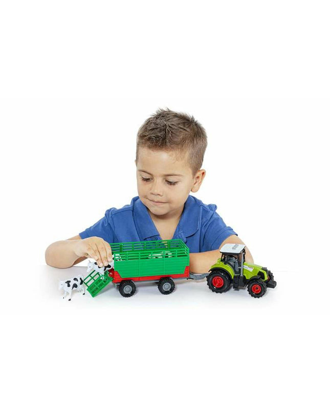Colorful Moltó speelgoedtractor toy vehicle for children, featuring detailed design and bright yellow and black colors.