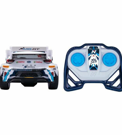 Remote control police car toy by Moltó, 1:18 scale, detailed police vehicle for children, shown in a close-up image.