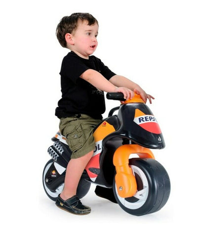 Injusa Neox Repsol multicoloured tricycle for children aged 18 months and older, featuring a sturdy design and vibrant colors.