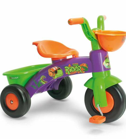 Paw Patrol Dinorider toy bike for kids, featuring colorful dinosaur design, suitable for outdoor play and imaginative adventures.