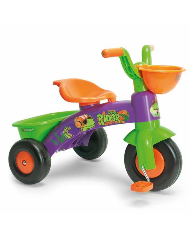 Paw Patrol Dinorider toy bike for kids, featuring colorful dinosaur design, suitable for outdoor play and imaginative adventures.