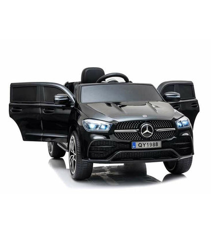 Black Injusa Mercedes GLE electric toy car for kids, featuring realistic design and sporty style, ideal for outdoor play.