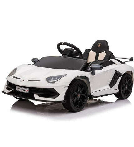 Injusa Aventador SVJ electric toy car for kids in white, detailed miniature sports car suitable for outdoor play