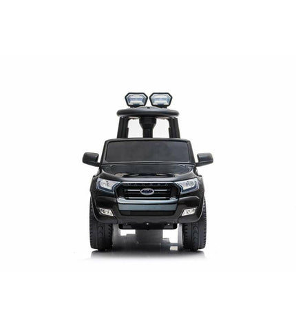 Injusa Ford Ranger black ride-on toy for children, featuring realistic design and sturdy wheels for outdoor play.