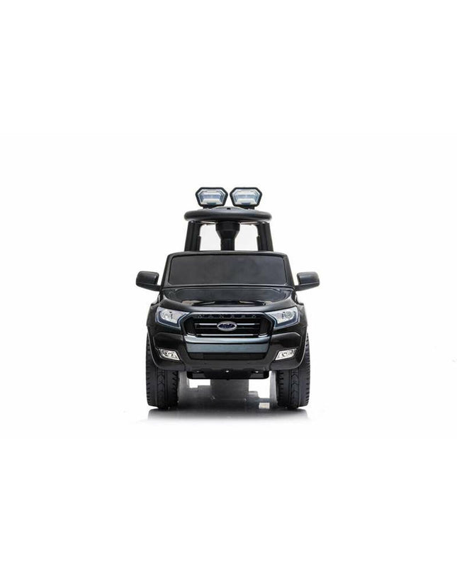 Injusa Ford Ranger black ride-on toy for children, featuring realistic design and sturdy wheels for outdoor play.
