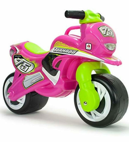 Pink Injusa Loopmotor Tundra Tornado toy vehicle for outdoor play, featuring a sturdy build and vibrant pink color.