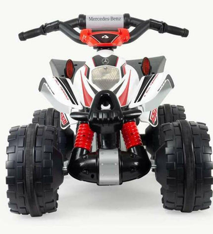 Injusa elektrische quad speelgoed in wit with multicolour accents, suitable for outdoor play and active fun.