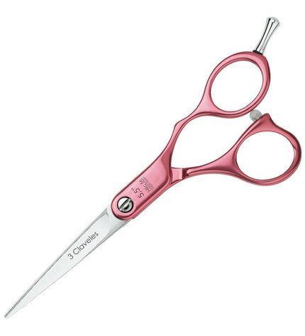 Dog grooming scissors by 3 Claveles, 13.9 cm, with sharp blades for pet grooming and trimming.
