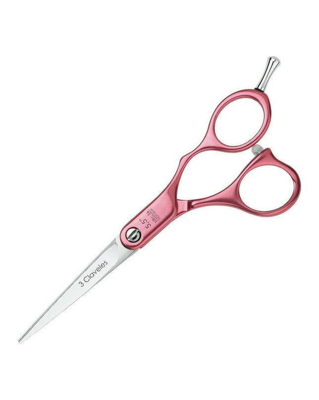 Dog grooming scissors by 3 Claveles, 13.9 cm, with sharp blades for pet grooming and trimming.