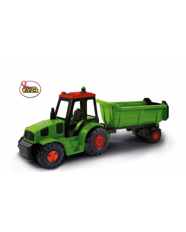 AVC Kiepwagen Farmer Friend toy truck in green with black wheels, 81 x 22 x 32 cm, designed for children's play and vehicle enthusiasts.