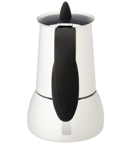 Valira Isabella Italian coffee pot in stainless steel with 4 cups, suitable for brewing traditional Italian coffee