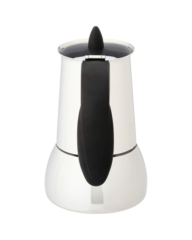Valira Isabella Italian coffee pot in stainless steel with 4 cups, suitable for brewing traditional Italian coffee
