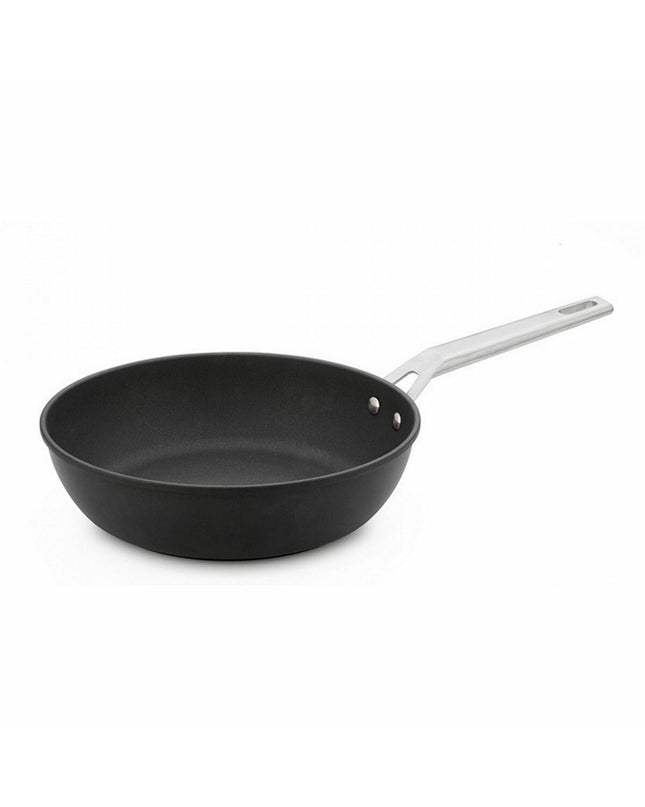 Valira Pan 4667/25 in black and silver metal, made of stainless steel and aluminum, for kitchen and cooking use.