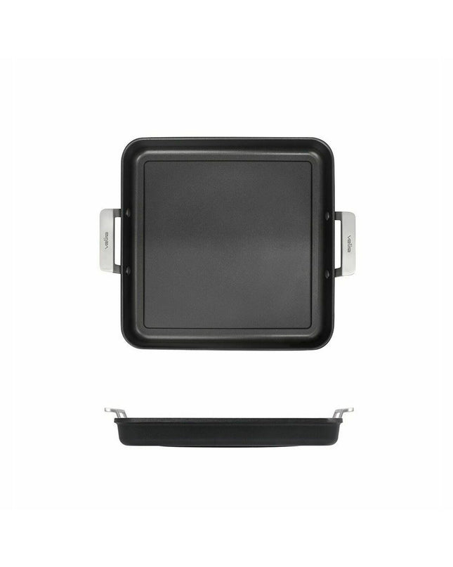Valira AIRE 23x23 cm black aluminium pan for home cooking, featuring a sleek design and sturdy handle, ideal for kitchen use.