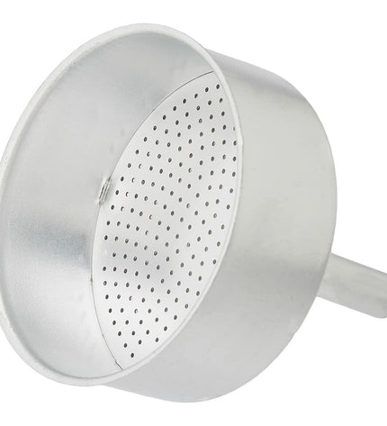 Valira Vitro 9T Italian coffee pot in silver aluminum with nine cups, suitable for brewing traditional Italian coffee.