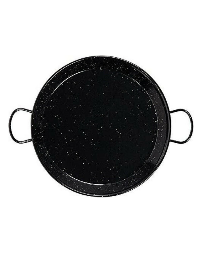 Black Vaello deep pan with handle, 50cm diameter, ideal for cooking and household use, featuring a sturdy design and non-stick surface.
