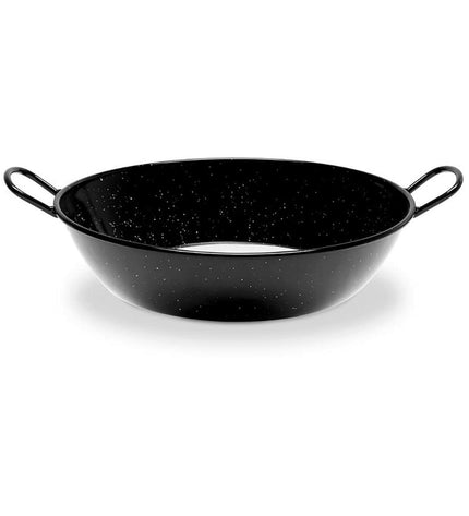 Vaello zwart multicolour enameled steel frying pan with 36 cm diameter, suitable for kitchen and cooking use
