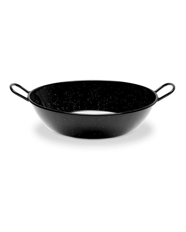 Vaello zwart multicolour enameled steel frying pan with 36 cm diameter, suitable for kitchen and cooking use