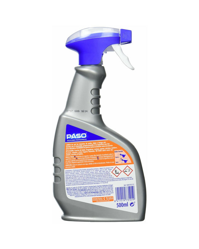 Paso Anti-vochtigheid Paso 500 ml bottle for removing mold and moisture from home and kitchen environments.