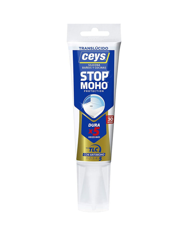 Ceys anti-vochtigheid spray bottle, 125 ml for mold removal, suitable for home and cleaning use, in a white and blue container