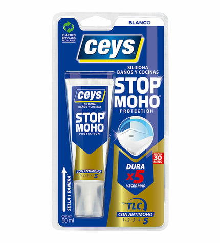 Ceys 50ml anti-vochtigheid spray for mold removal, shown in a small bottle with a white label, used for home and cleaning.