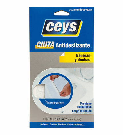 Ceys transparent natural rubber anti-slip mat for bathroom and kitchen use, providing safety on wet surfaces.