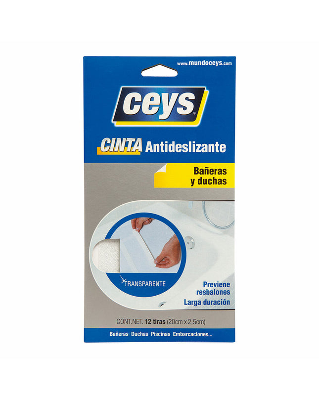 Ceys transparent natural rubber anti-slip mat for bathroom and kitchen use, providing safety on wet surfaces.