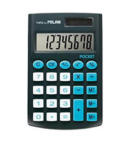 Milan Rekenmachine Nata PVC, compact office calculator with numeric keypad and display screen for office use.