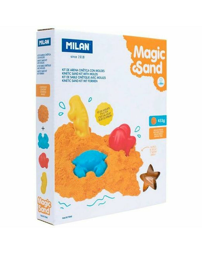 Milan Magisch Zand in 453g container, colorful creative play toy for kids, ideal for artistic and sensory activities.