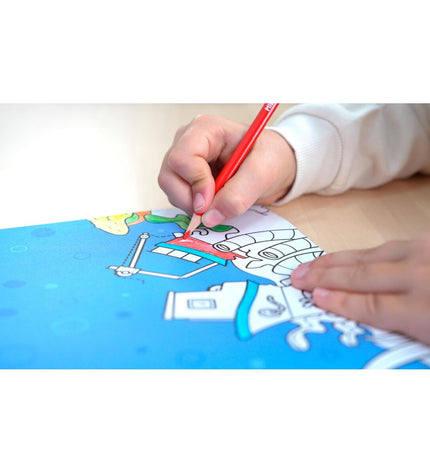 Milan Blue Odyssey coloring block for creative activities, featuring colorful pages and art supplies for children.
