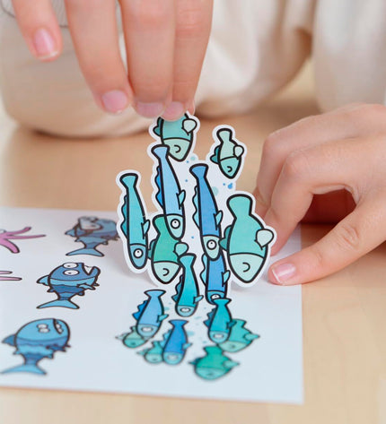 Milan Blue Tekenblokje voor Inkleuren, speelgoed en creatieve activiteiten, featuring colorful inkblot designs for kids.