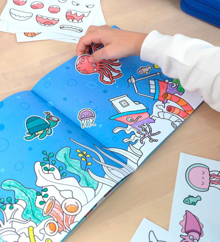 Milan blue ink coloring block for creative activities, ideal for children’s coloring and artistic play.