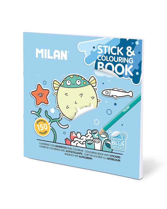 Milan Blue Tekenblokje voor Inkleuren, speelgoed voor creatieve activiteiten, colorful coloring pad for children.