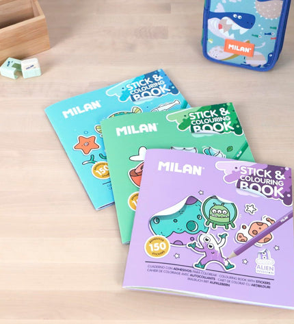 Milan Alien Invasion coloring activity booklet with drawing tools for creative play and coloring fun.
