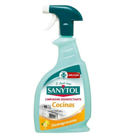 Sanytol Ontvetter 750 ml bottle for cleaning and degreasing, suitable for home and kitchen use, with a white and blue label.