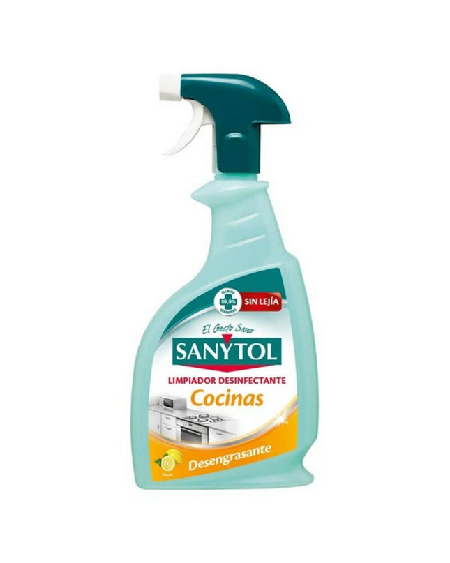 Sanytol Ontvetter 750 ml bottle for cleaning and degreasing, suitable for home and kitchen use, with a white and blue label.