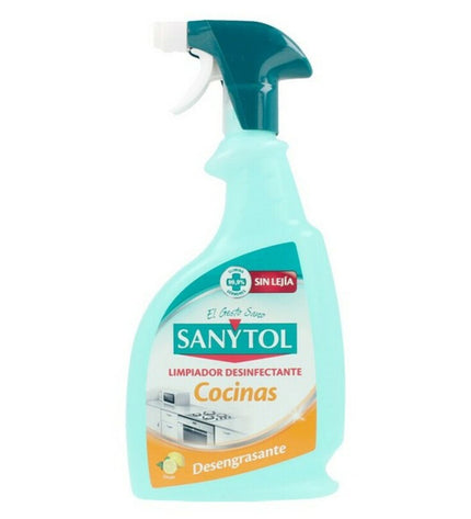 Sanytol Ontvetter 750 ml bottle for household cleaning and degreasing, featuring a white spray bottle with label and trigger spray.