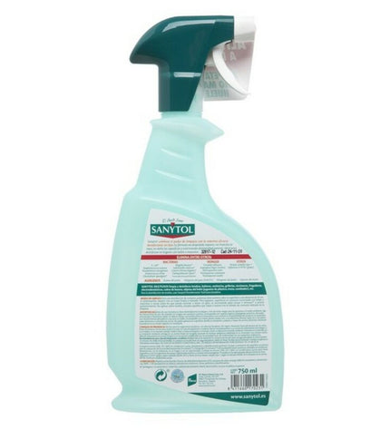 Sanytol Multifunctioneel schoonmaakmiddel in 750 ml fles, geschikt voor huis, koken, thuiszorg en schoonmaak taken.