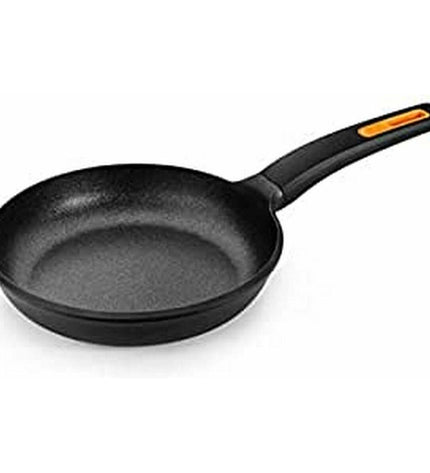 Black aluminium Pan BRA EFFICIENT PLUS 24cm for cooking, with a sturdy handle and non-stick surface, ideal for efficient kitchen use.