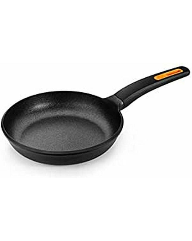 Black aluminium Pan BRA EFFICIENT PLUS 24cm for cooking, with a sturdy handle and non-stick surface, ideal for efficient kitchen use.