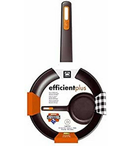 Black BRA EFFICIENT PLUS aluminum frying pan with a 28 cm diameter, suitable for efficient cooking in the kitchen.