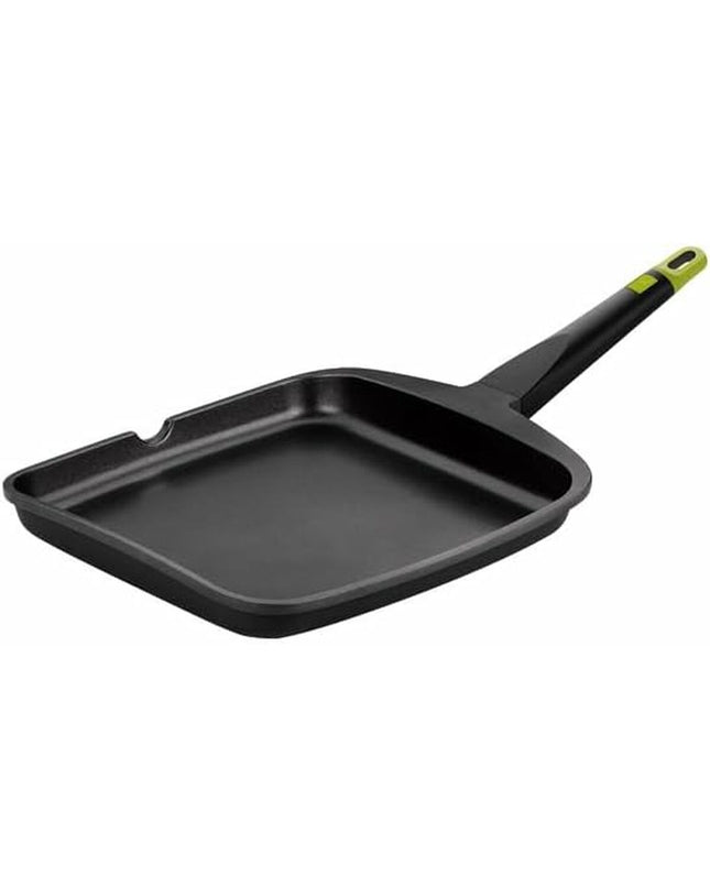 Black BRA Foodie 28x28 cm aluminum frying pan with 28 cm diameter, suitable for cooking and kitchen use.
