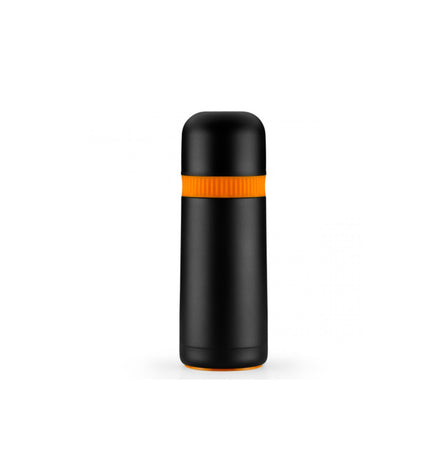 Black BRA Thermos BRA Bra Efficient 1L for outdoor and camping, showing a sleek, durable thermos with a secure lid.