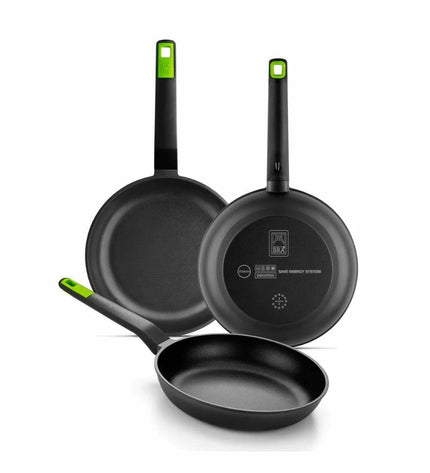 BRA GASTRO A841202 hard-anodized aluminum cookware set with three pieces for home and kitchen use.